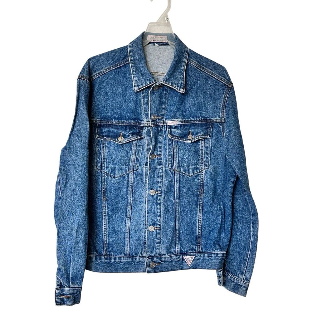 VTG Guess jeans jackets Y2K 90's L blue cotton USA made
